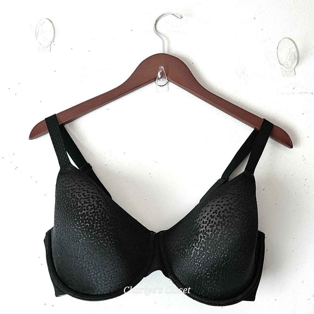 Wacoal T-Shirt Bra 34G 853303 Black EUC Smoothing Support Full Coverage Comfort